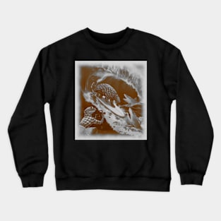 black and white pangolin surfing with sharks Crewneck Sweatshirt